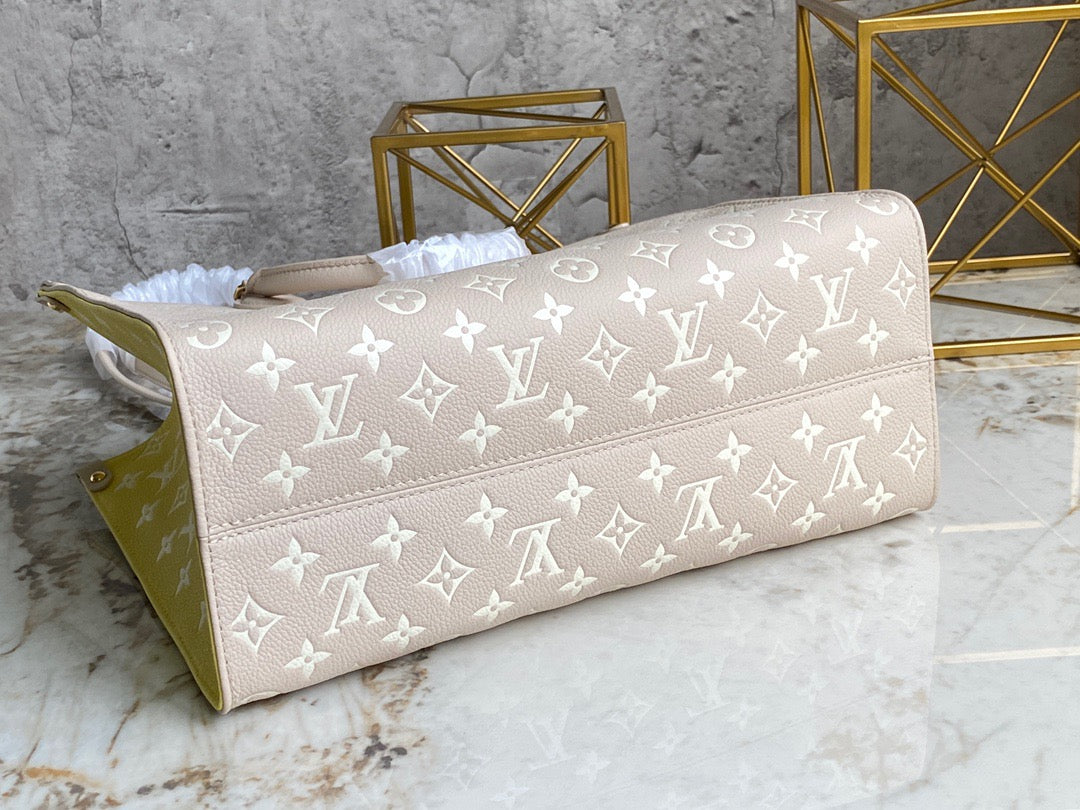 Louis Vuitton Onthego With Light Milkshake Pink Print Tote Bag