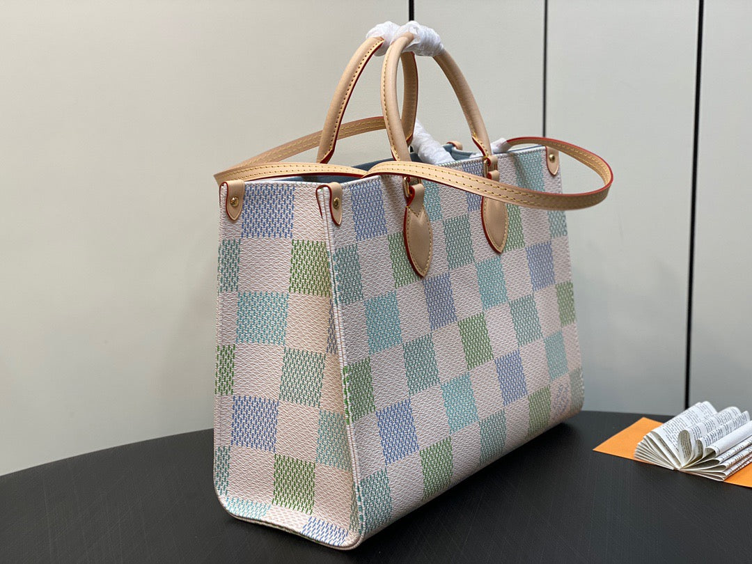 Louis Vuitton Onthego Handbags With Color Checkerboard Series