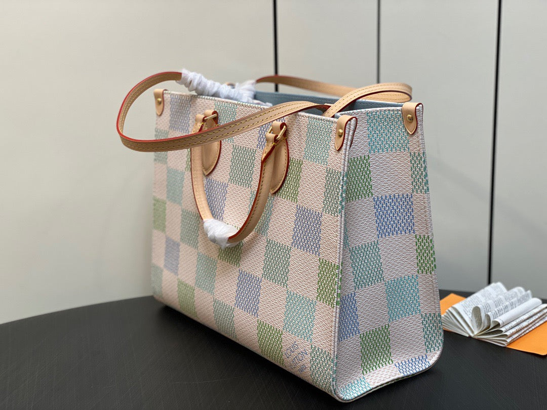 Louis Vuitton Onthego Handbags With Color Checkerboard Series