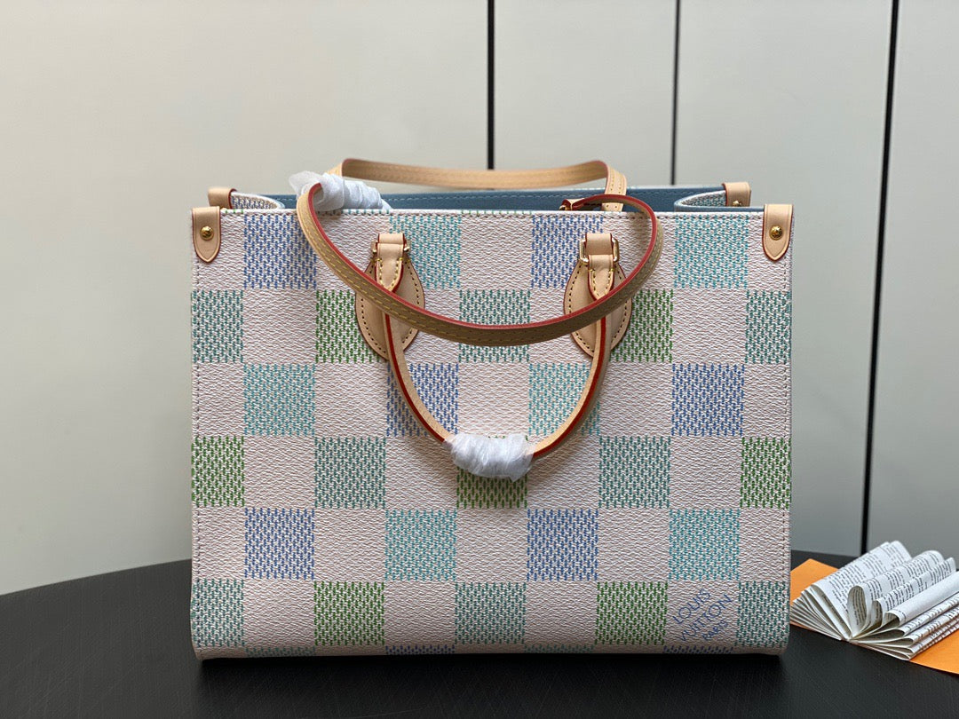 Louis Vuitton Onthego Handbags With Color Checkerboard Series