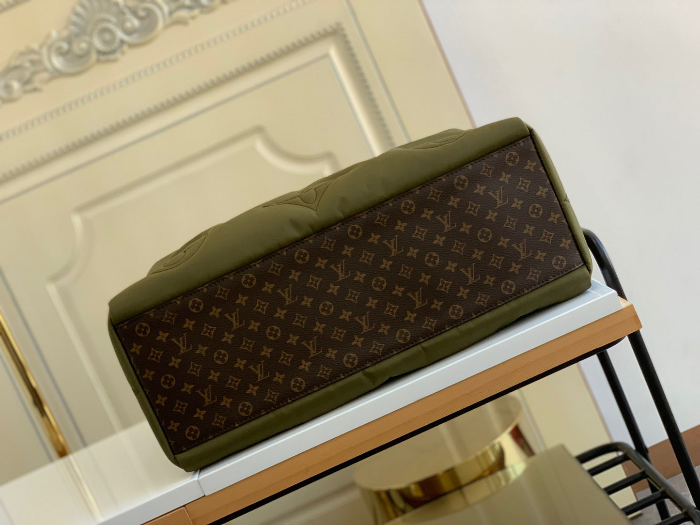 Louis Vuitton Onthego Handbags In Military Green Pillow Series