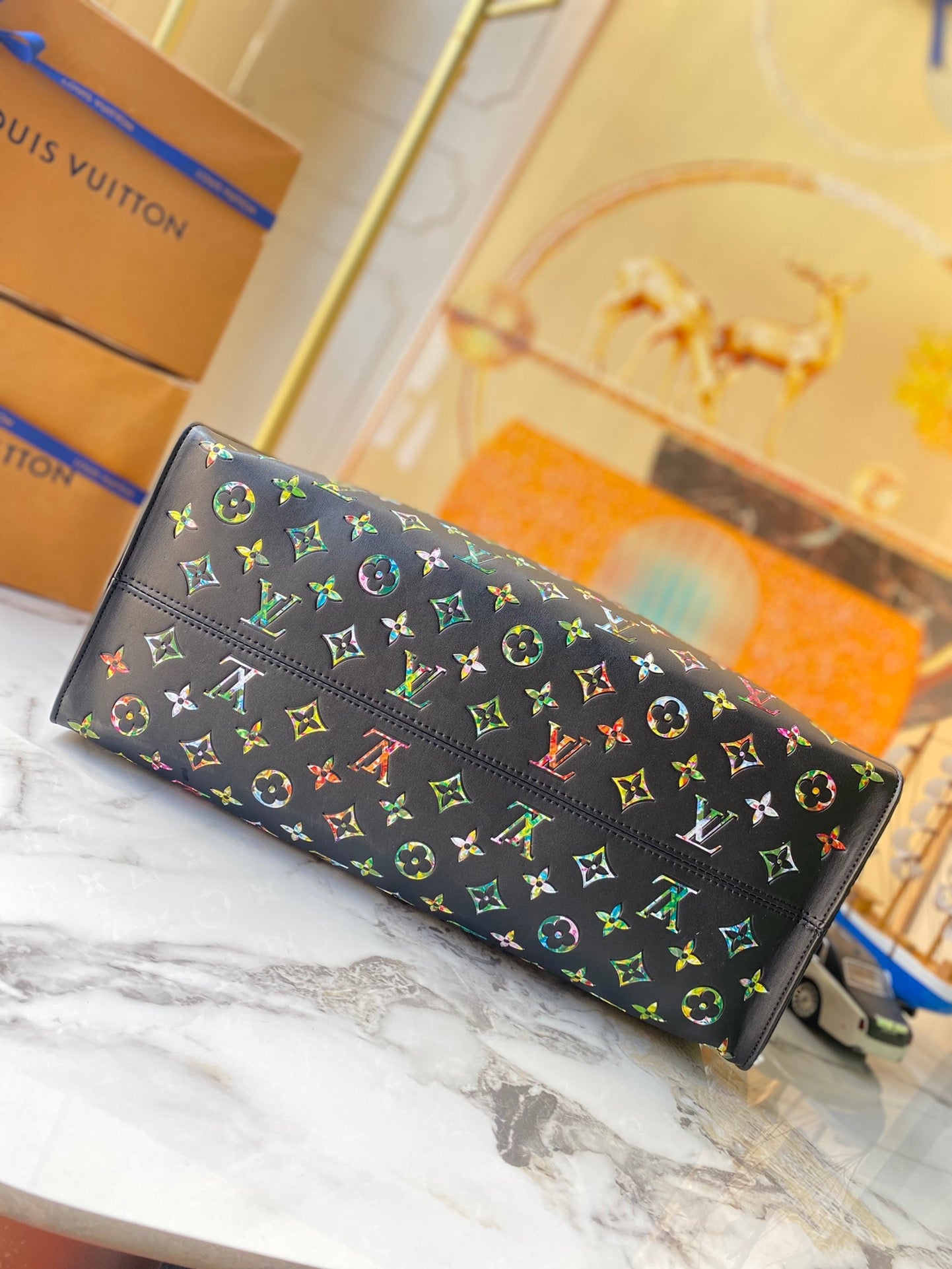 Louis Vuitton Onthego With Colorful Printed Tote Bag