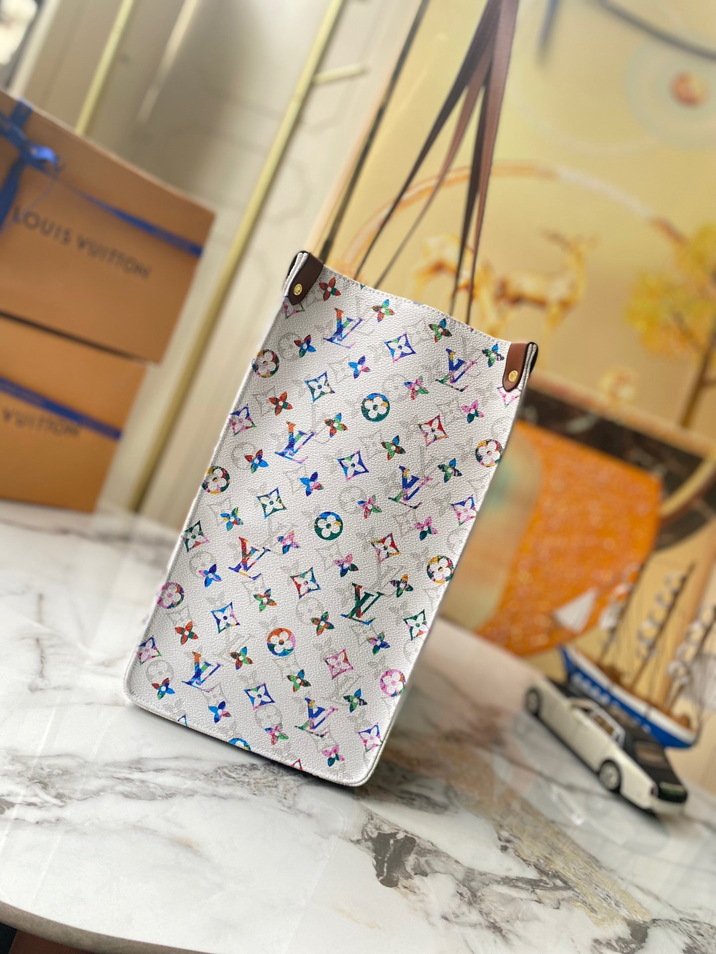 Louis Vuitton OnTheGo Tote Limited Edition Floral Monogram Canvas