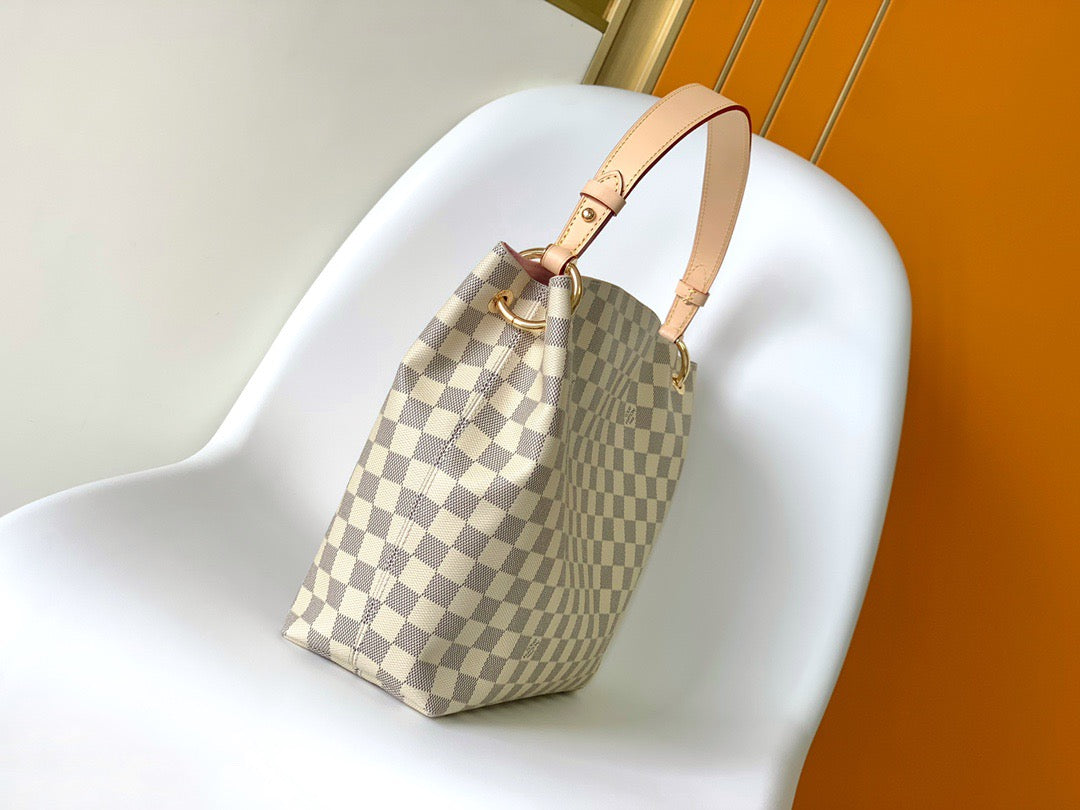 Louis Vuitton Graceful Monogram Canvas In Beige Retro Checkerboard