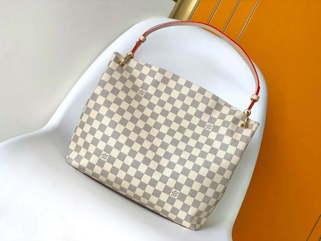 Louis Vuitton Graceful Monogram Canvas In Beige Retro Checkerboard