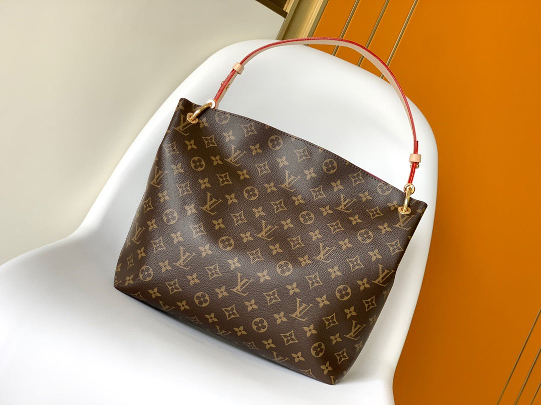 Louis Vuitton Graceful In Brown Old Presbyopia With Rose Red Lining