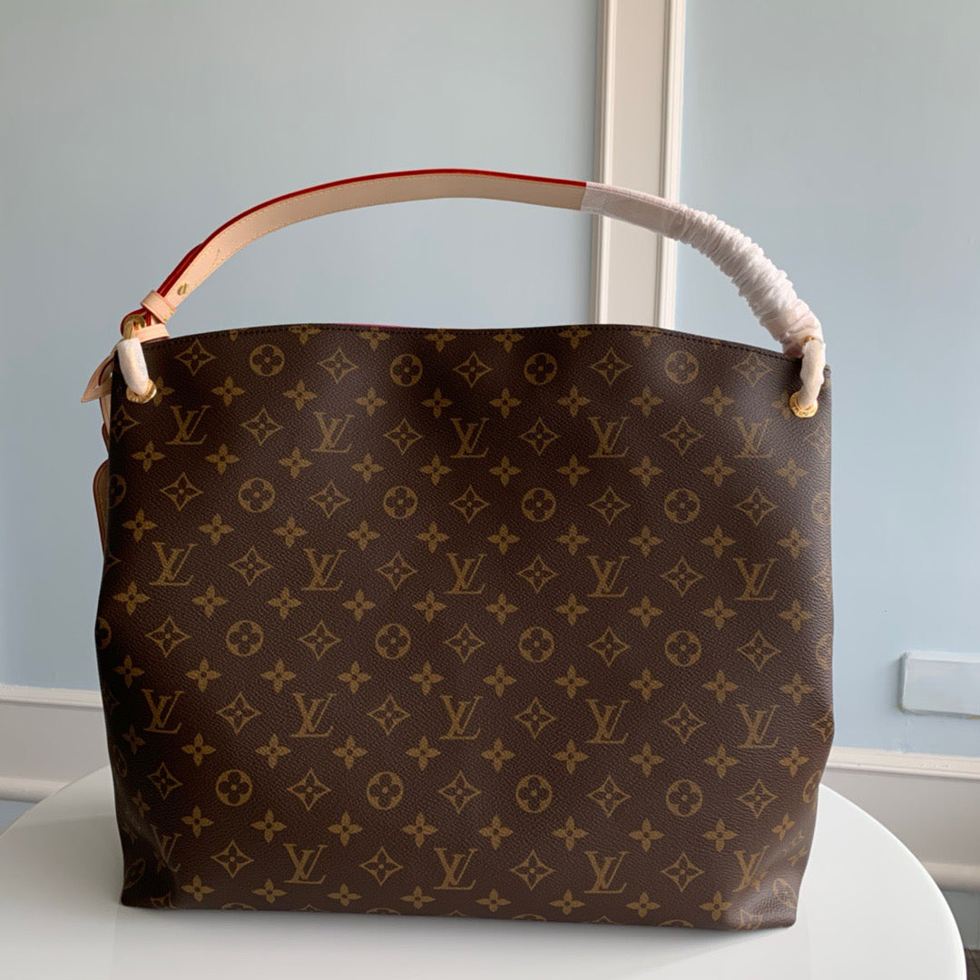 Louis Vuitton Graceful Monogram Canvas In Brown Retro With Red Lining