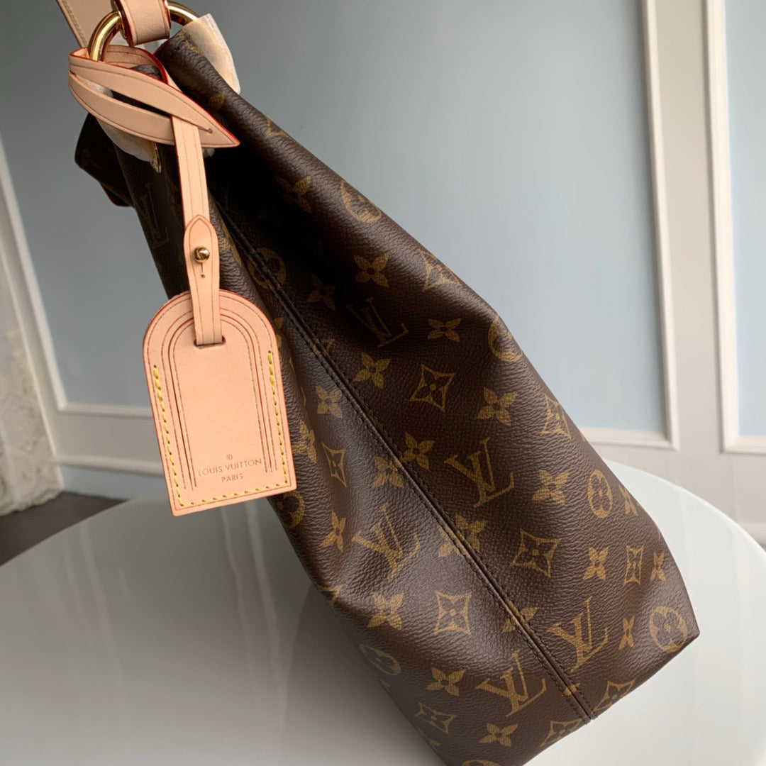 Louis Vuitton Graceful Monogram Canvas In Brown Retro With Red Lining