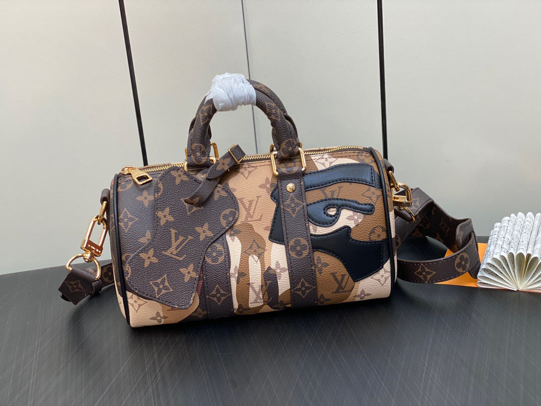 Louis Vuitton Keepall Bandouliere 25 Monogram Portrait Series Embossed