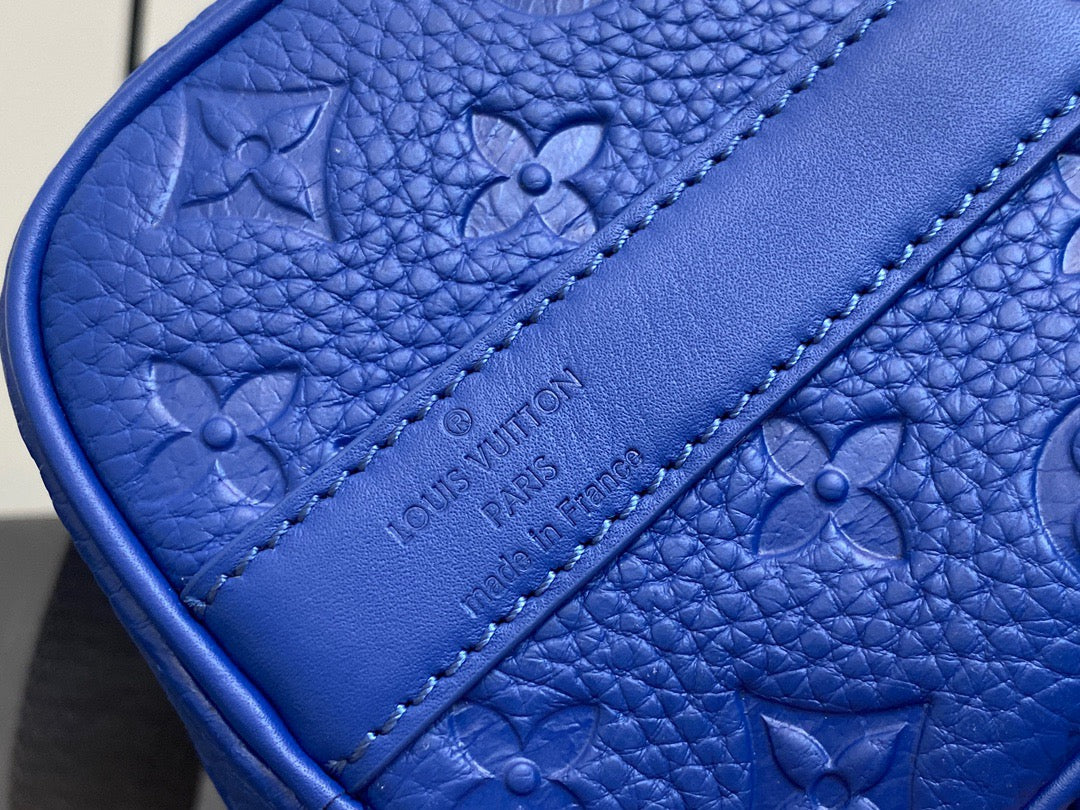 Louis Vuitton Keepall Bandouliere 25 Monogram Embossed Dark Blue