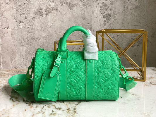 Louis Vuitton Keepall Bandouliere 25 Monogram Embossed Green