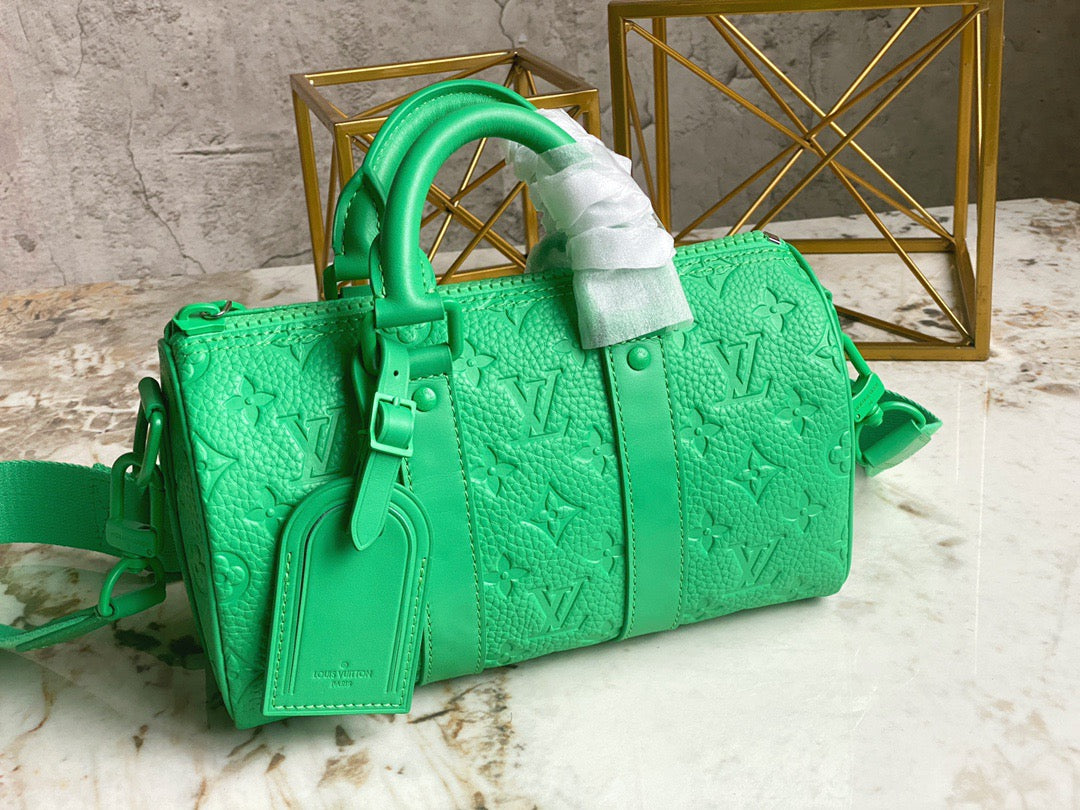 Louis Vuitton Keepall Bandouliere 25 Monogram Embossed Green