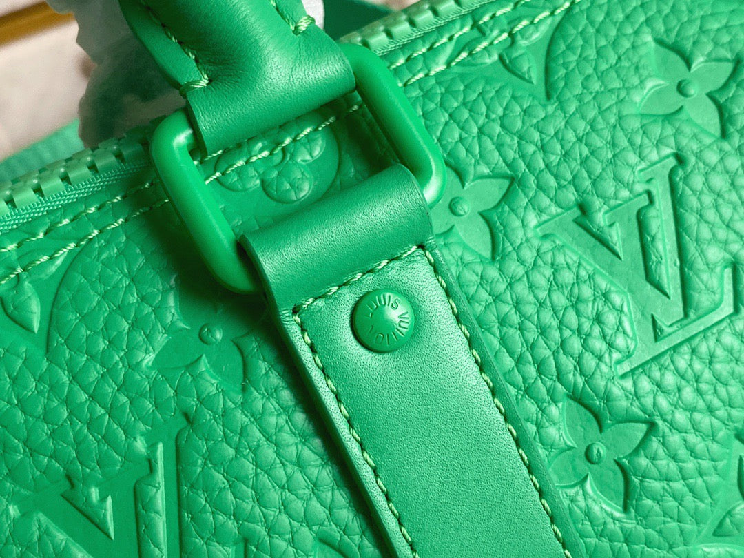 Louis Vuitton Keepall Bandouliere 25 Monogram Embossed Green