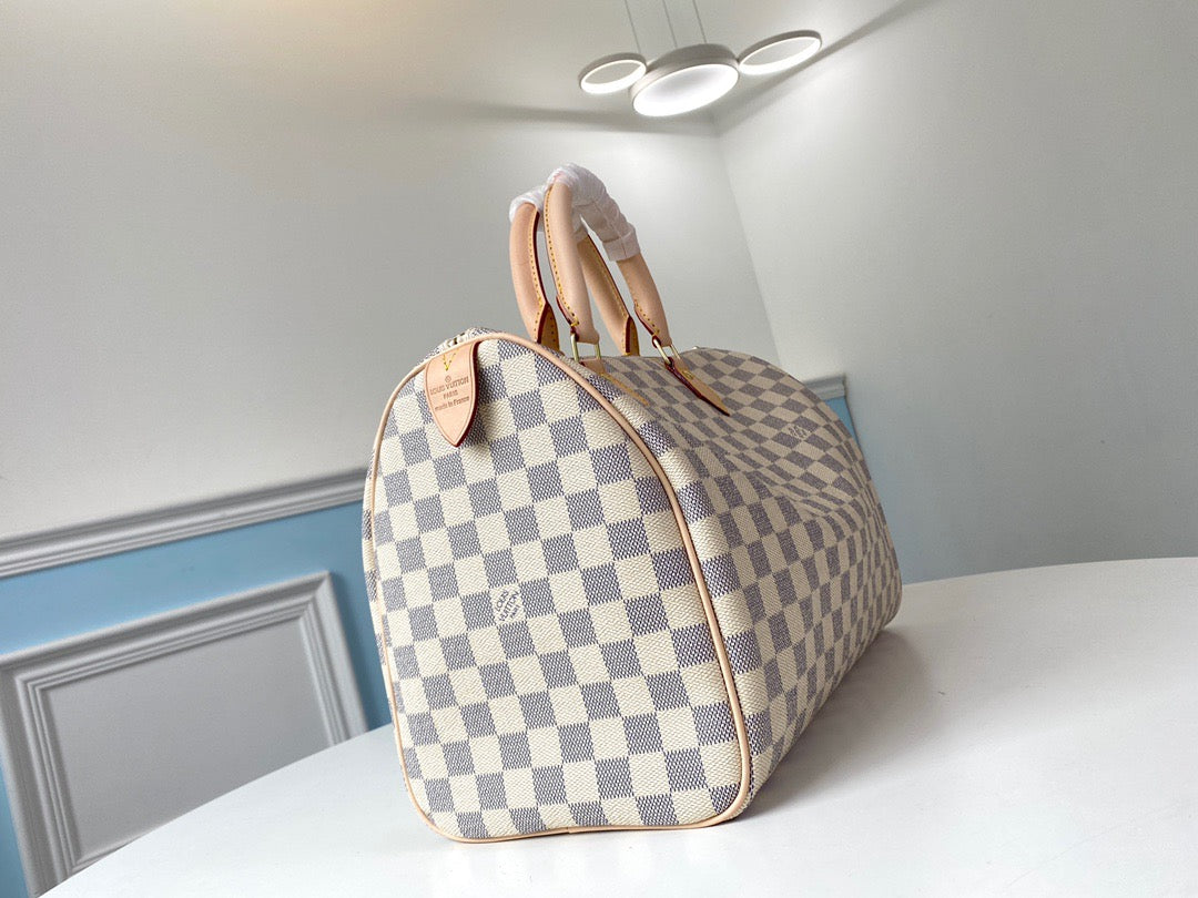 Louis Vuitton Keepall Bandouliere 35 Monogram White Checkerboard