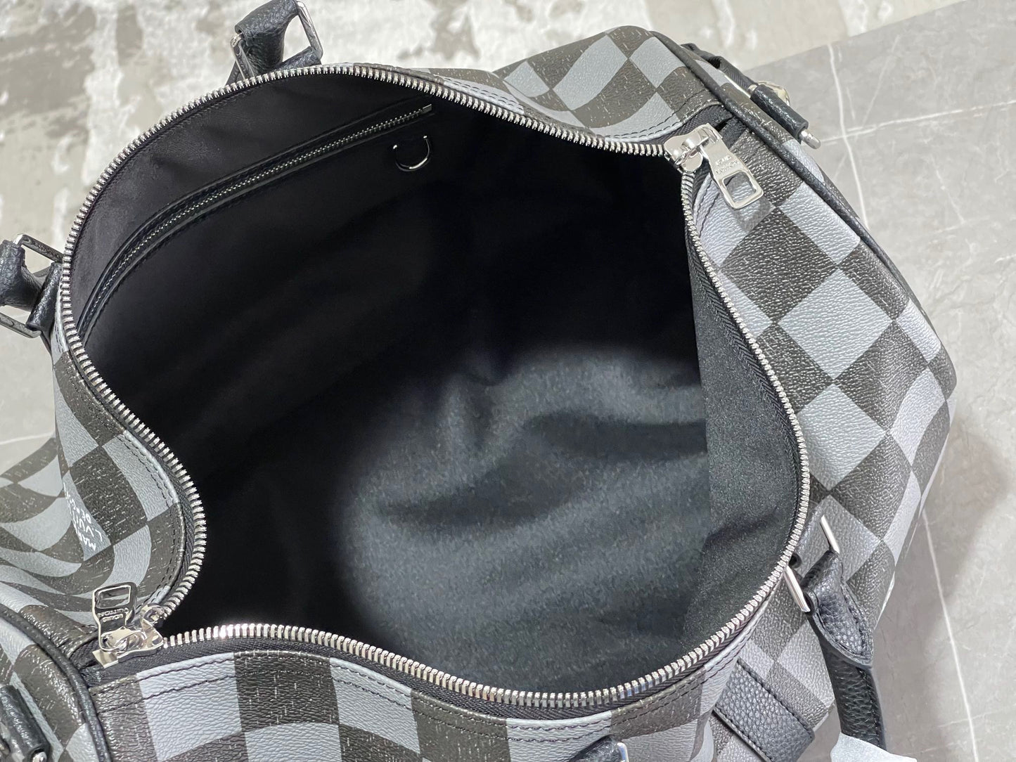 Louis Vuitton Keepall Bandouliere 45 Monogram Black And Gray Checkerboard