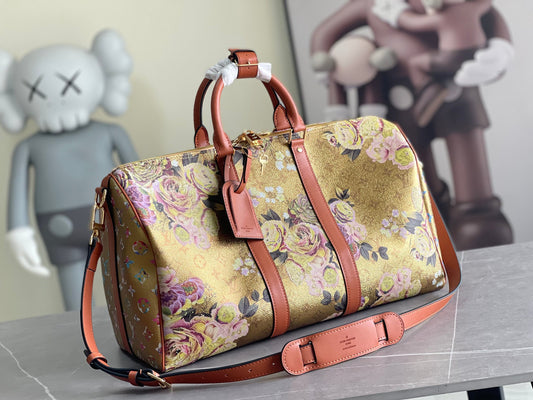 Louis Vuitton Garden Keepall Bandouliere 45 In Gold