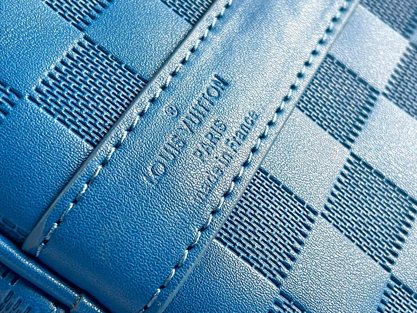 Louis Vuitton Keepall Bandouliere 45 Monogram in Blue Woven Bag