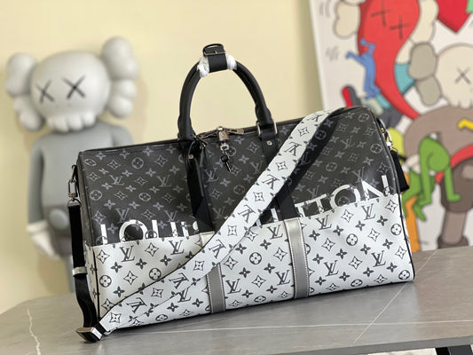 Louis Vuitton Keepall 50 Obsidian And Silver Presbyopia Series