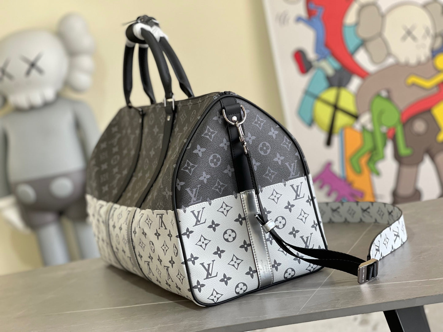 Louis Vuitton Keepall 50 Obsidian And Silver Presbyopia Series