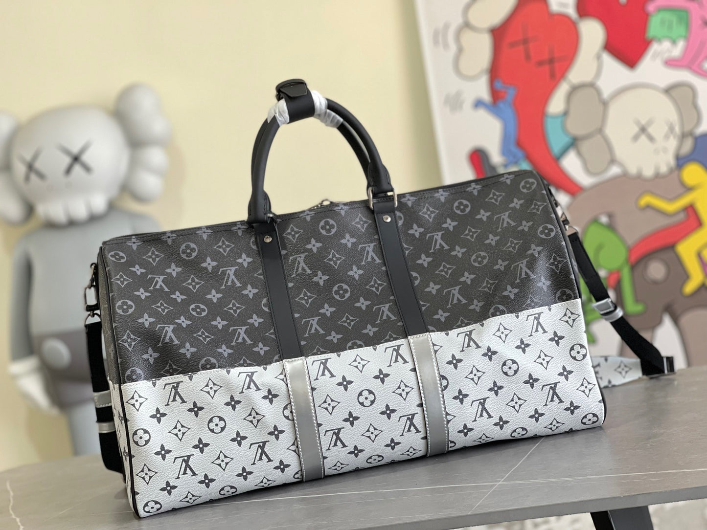 Louis Vuitton Keepall 50 Obsidian And Silver Presbyopia Series