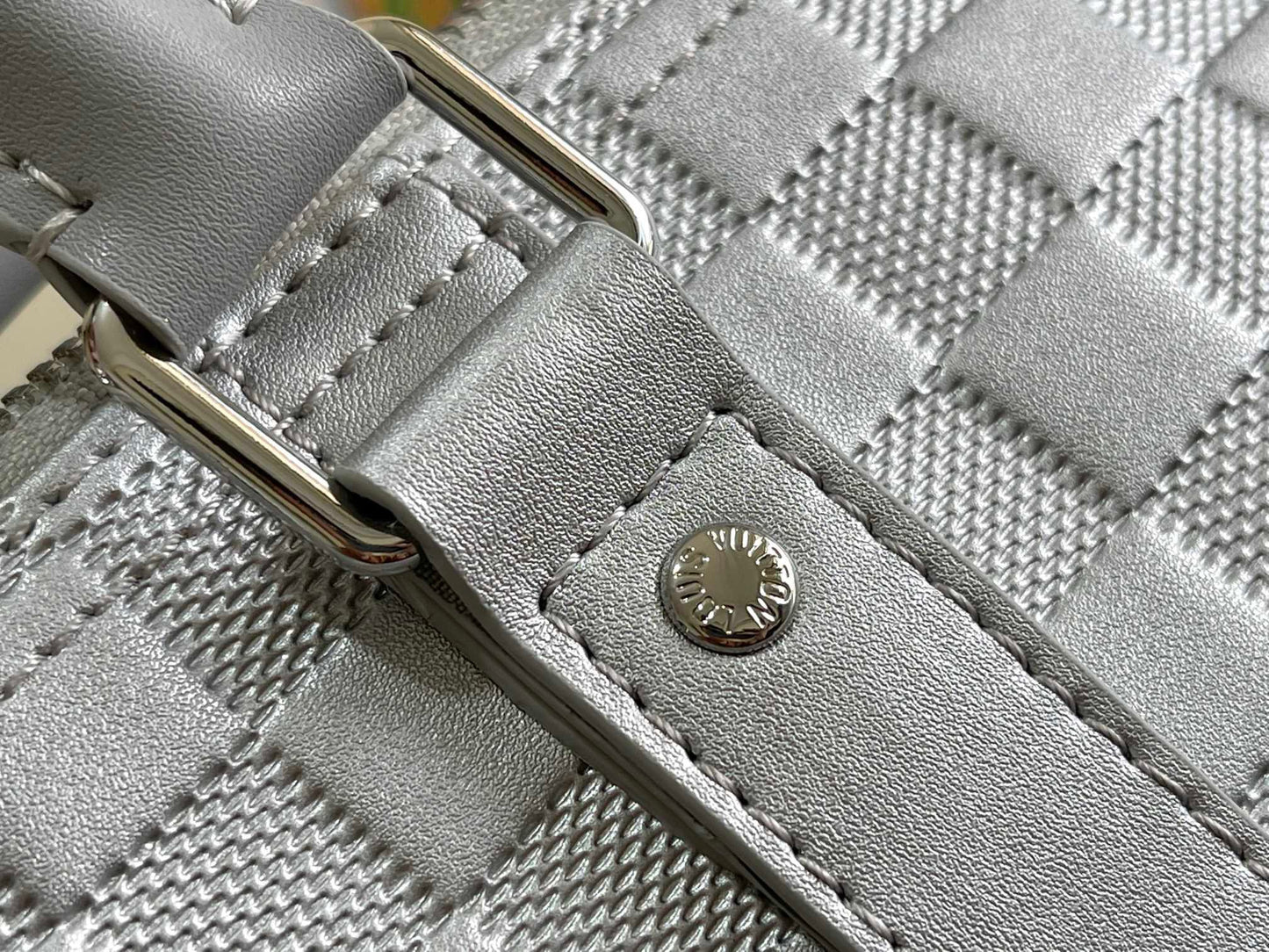 Louis Vuitton Keepall Bandouliere 50 Monogram Gray Woven Bag