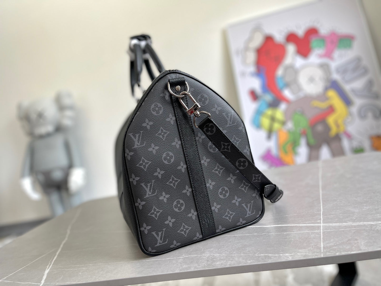 Louis Vuitton Keepall 50 Bandoulière Embossed Black