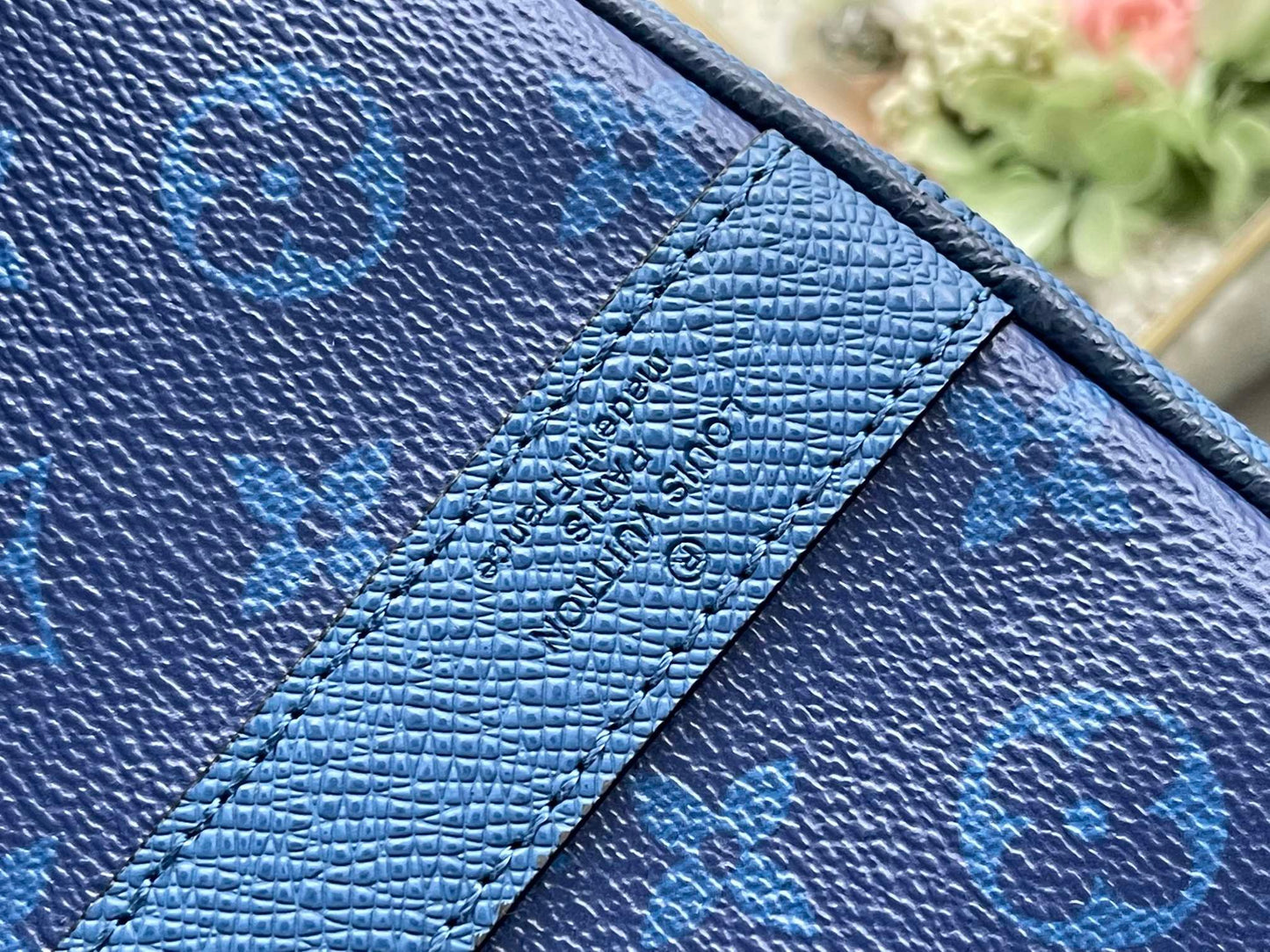 Louis Vuitton Keepall Bandouliere 50 Monogram Embossed Blue