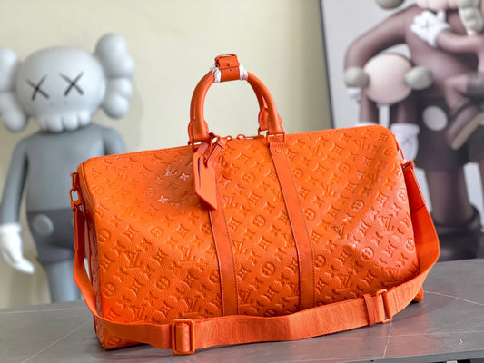 Louis Vuitton Keepall Bandouliere 50 Monogram Presbyopic Orange