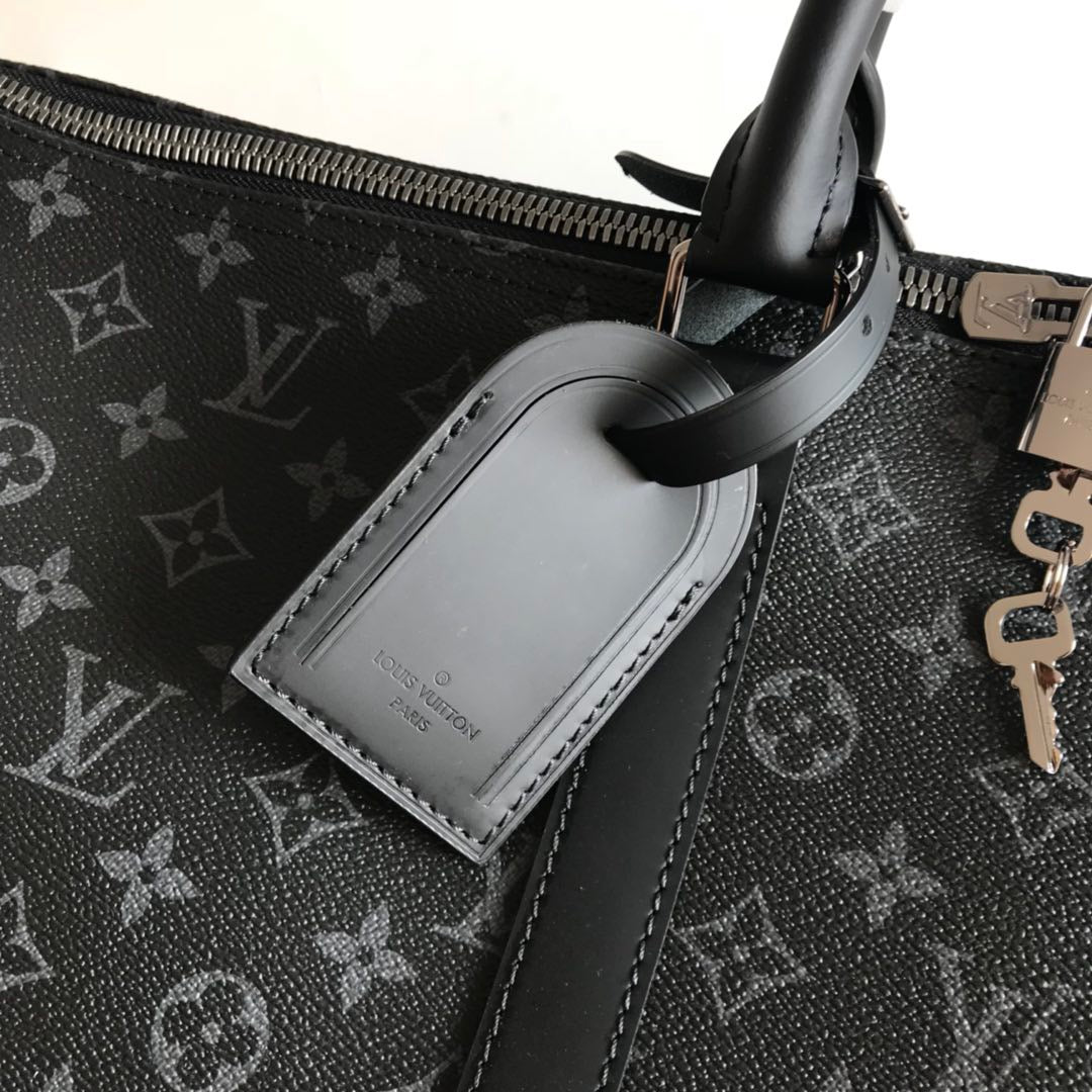 Louis Vuitton Keepall Bandouliere 55 Monogram Embossed Black