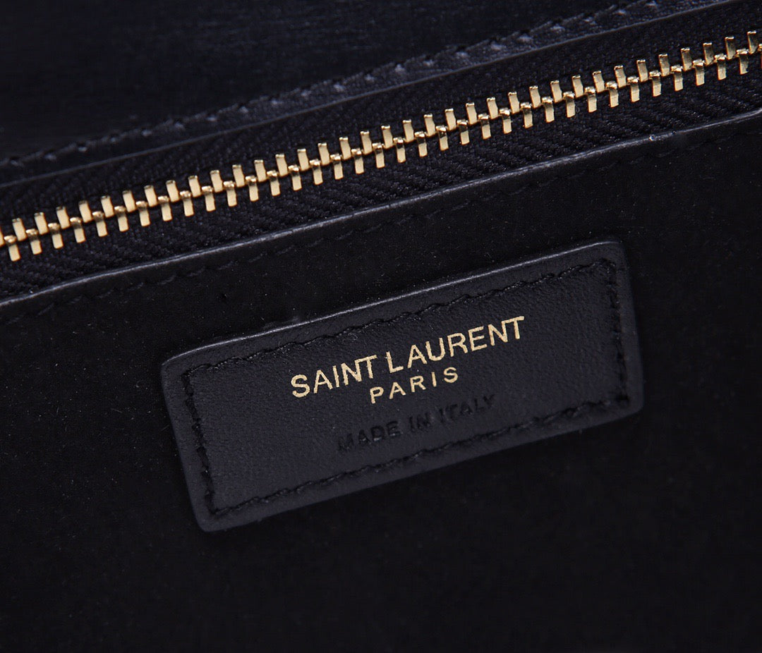 Saint Laurent Le Carre Satchel Bag In Black Calfskin