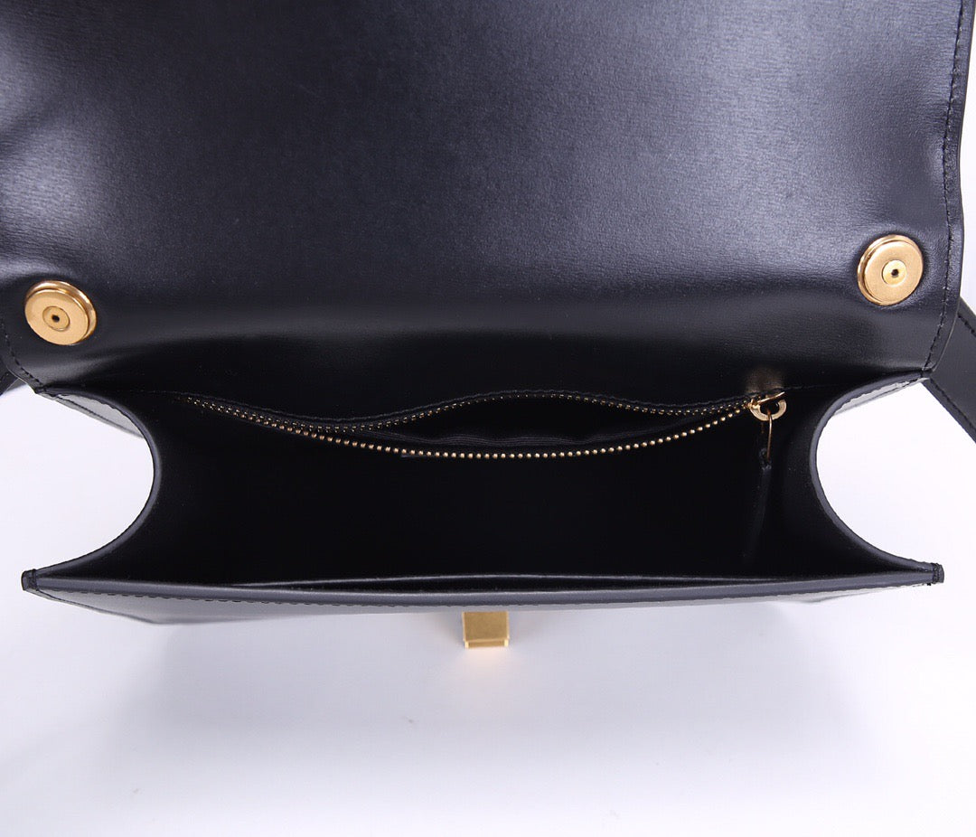 Saint Laurent Le Carre Satchel Bag In Black Calfskin