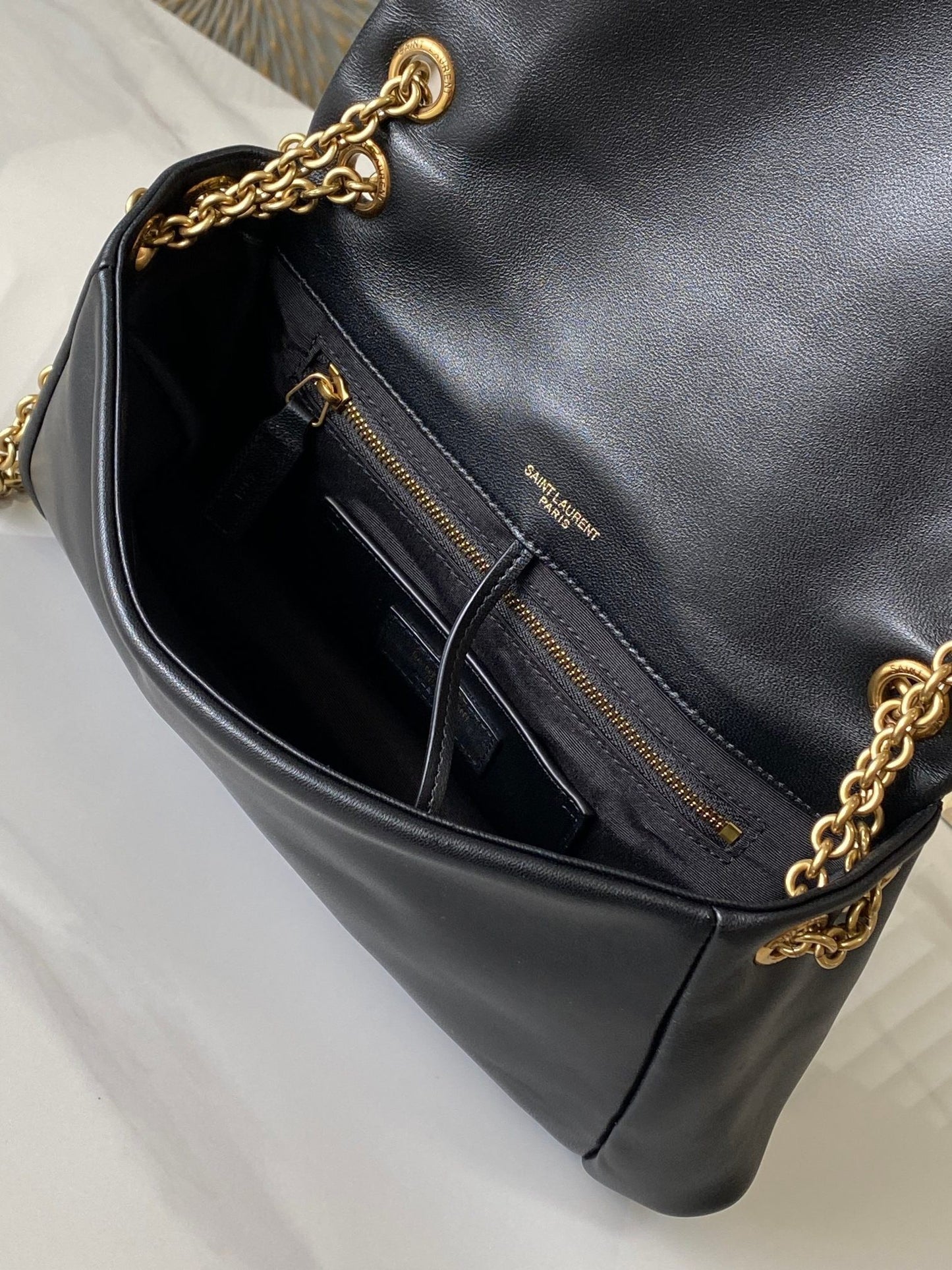 Saint Laurent Le Carre Satchel Bag In Black Lambskin