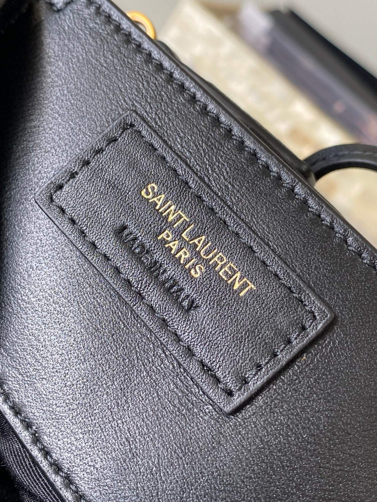 Saint Laurent Le Carre Satchel Bag In Black Lambskin