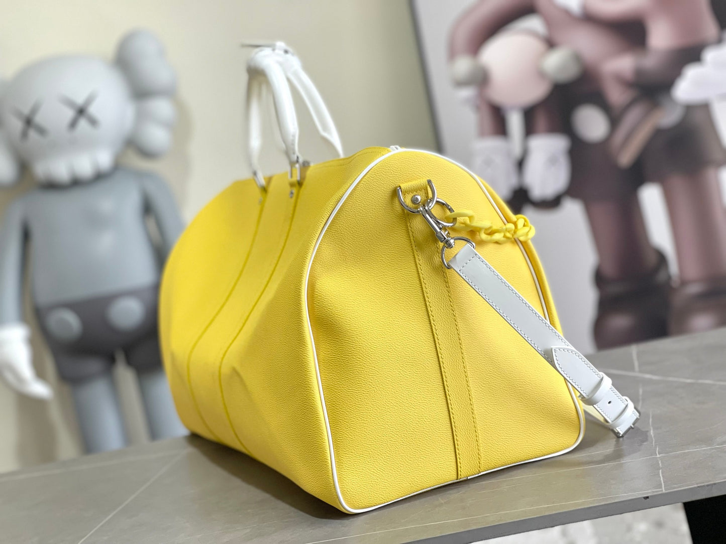 Louis Vuitton Keepall Bandouliere 55 Monogram In Lemon Yellow