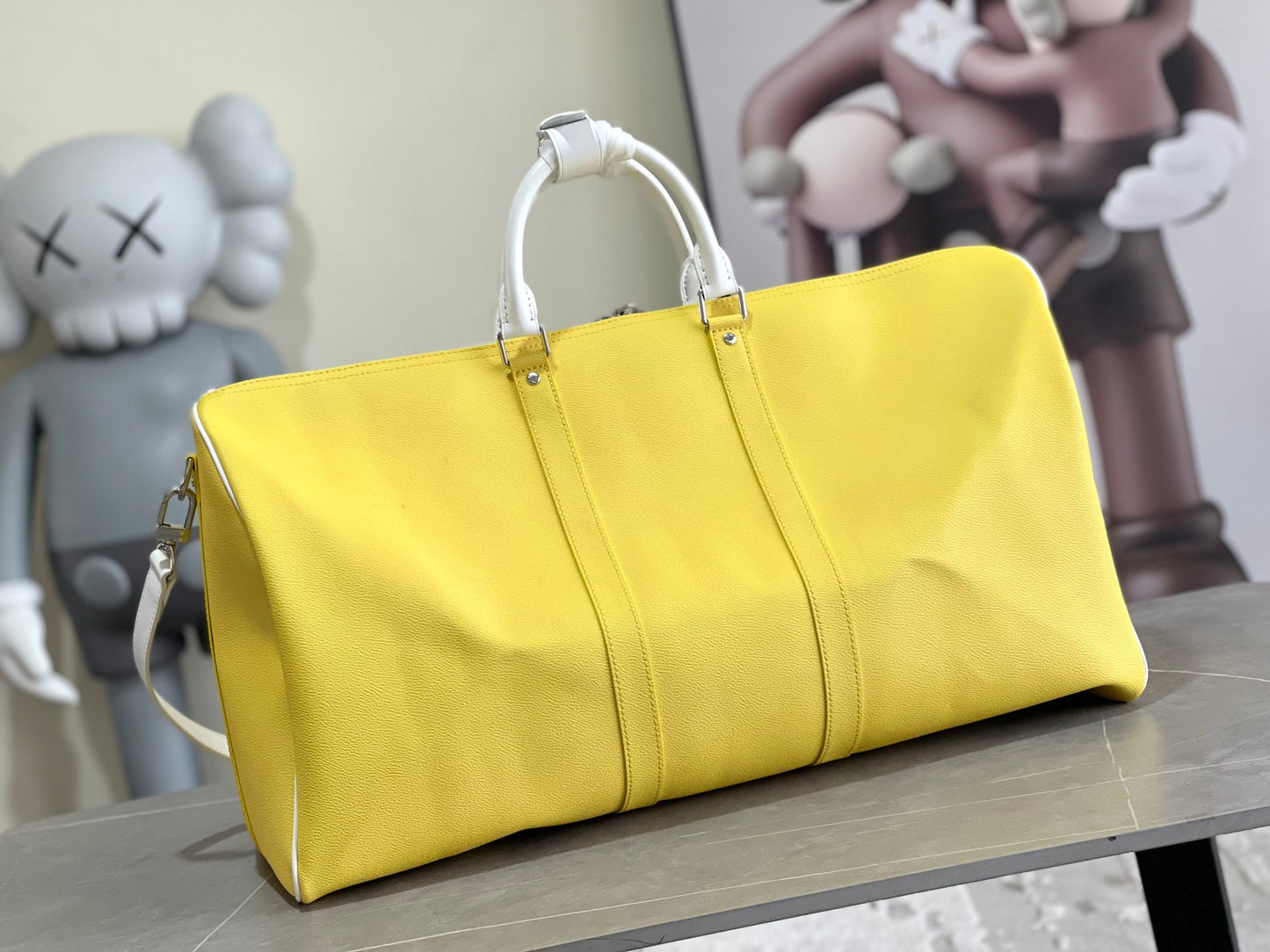 Louis Vuitton Keepall Bandouliere 55 Monogram In Lemon Yellow