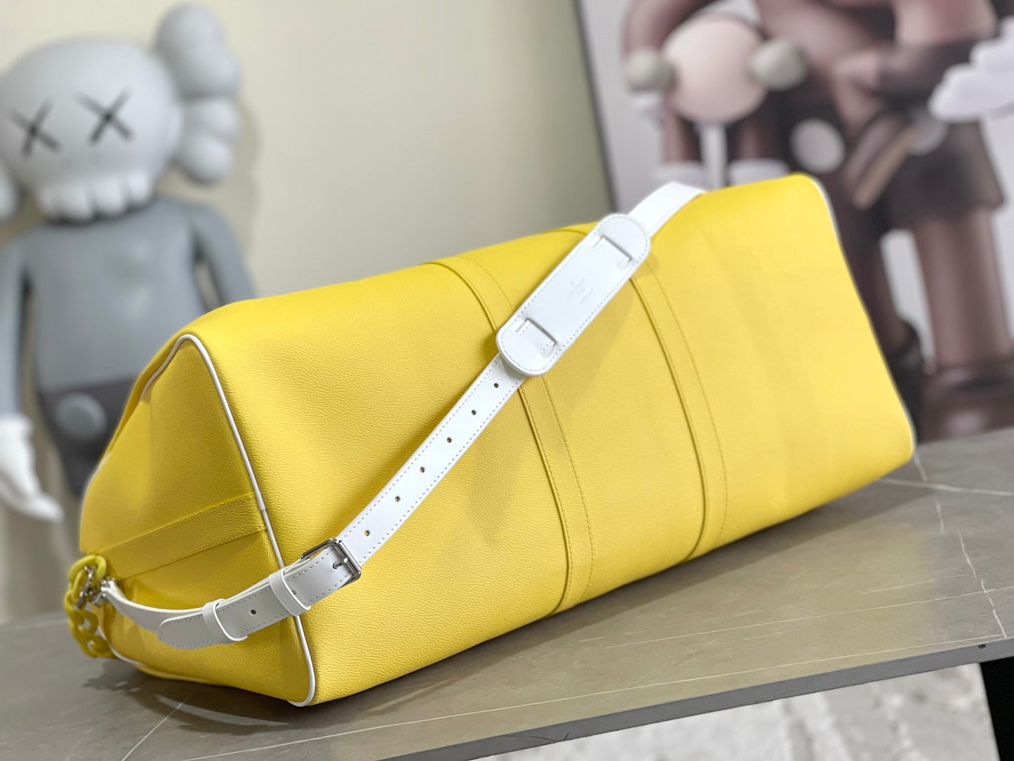 Louis Vuitton Keepall Bandouliere 55 Monogram In Lemon Yellow