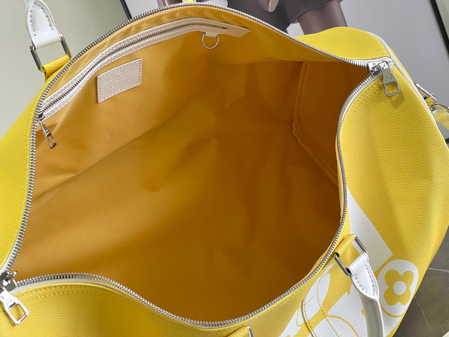 Louis Vuitton Keepall Bandouliere 55 Monogram In Lemon Yellow