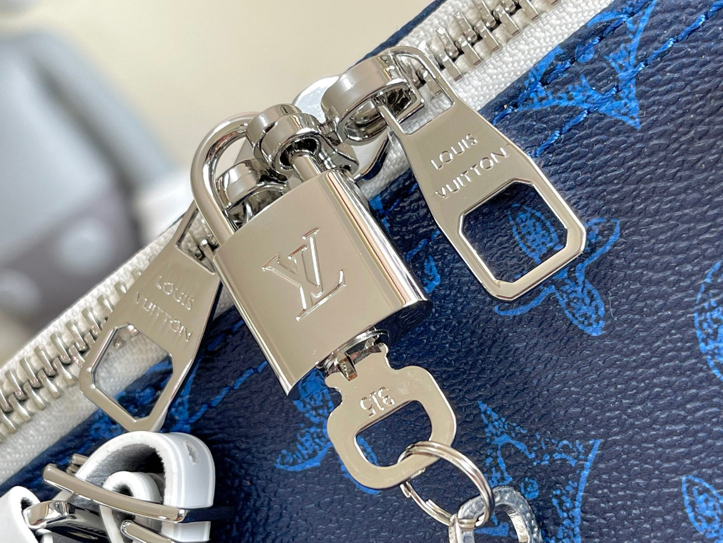 Louis Vuitton Keepall Bandouliere 55 Monogram In Dark Blue