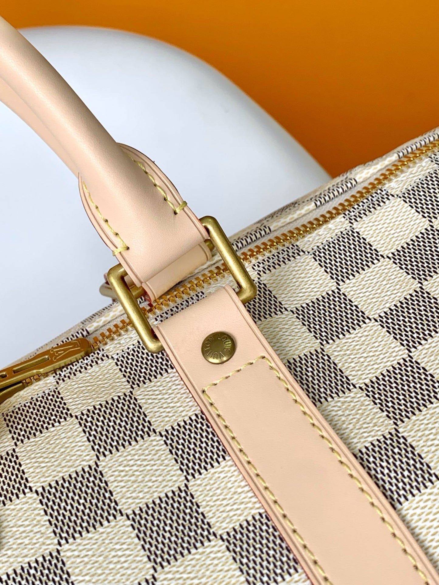 Louis Vuitton Keepall 55 Beige Checkerboard