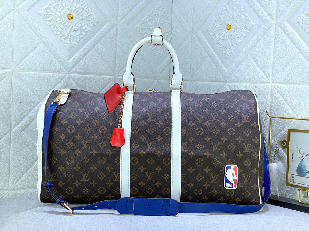 Louis Vuitton Keepall Bandouliere 55 Monogram Embossed NBA Joint Brand