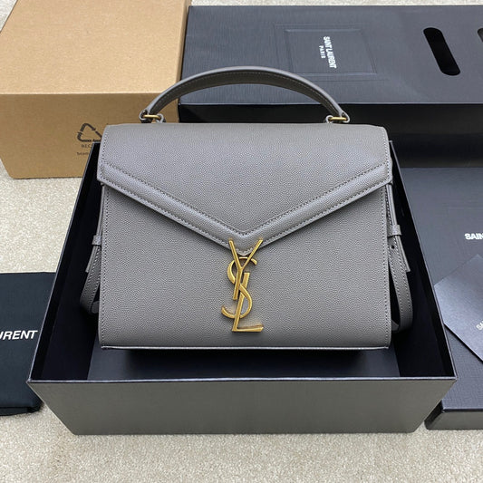 Saint Laurent Large Cassandra Bag In Haze Blue Calfskin