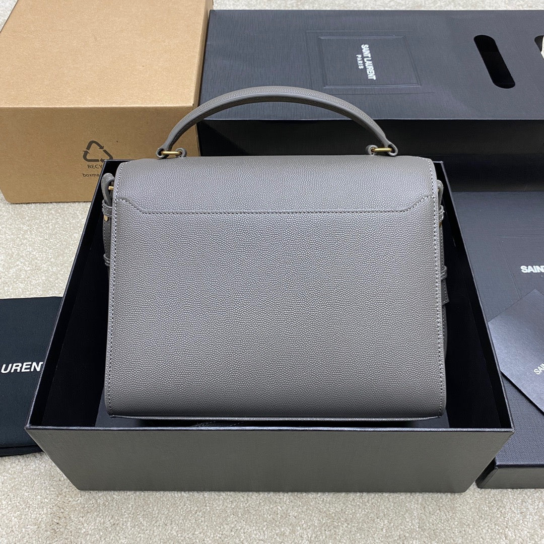 Saint Laurent Large Cassandra Bag In Haze Blue Calfskin