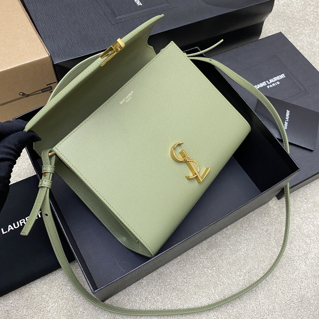 Saint Laurent Large Cassandra Bag In Avocado Green Calfskin