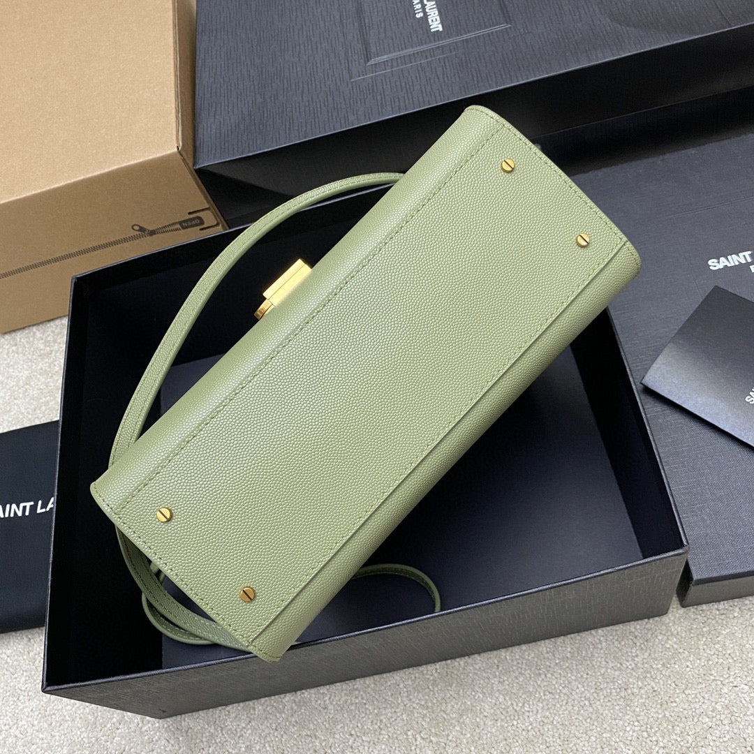 Saint Laurent Large Cassandra Bag In Avocado Green Calfskin