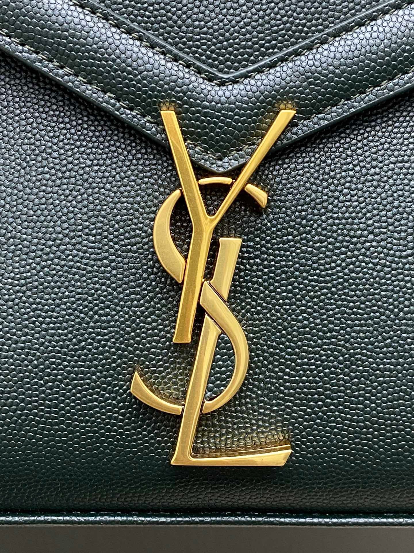 Saint Laurent Large Cassandra Bag In Dark Green Calfskin