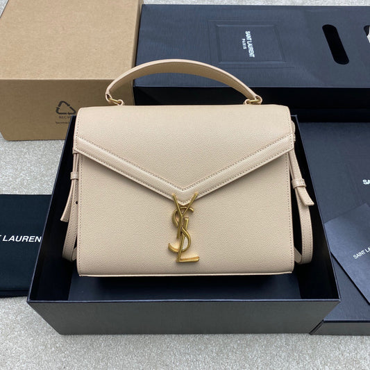 Saint Laurent Large Cassandra Bag In Nude Calfskin