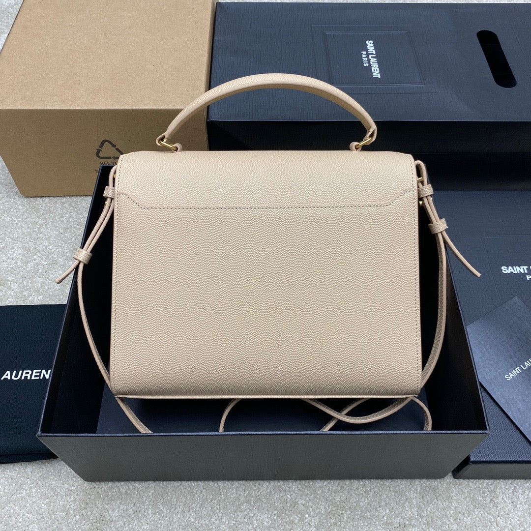 Saint Laurent Large Cassandra Bag In Nude Calfskin