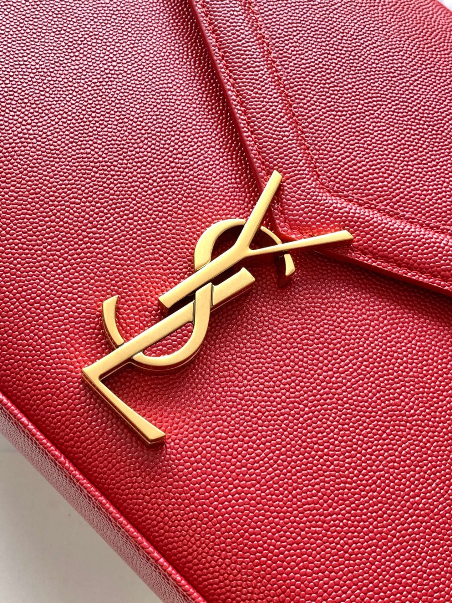 Saint Laurent Large Cassandra Bag In Red Calfskin