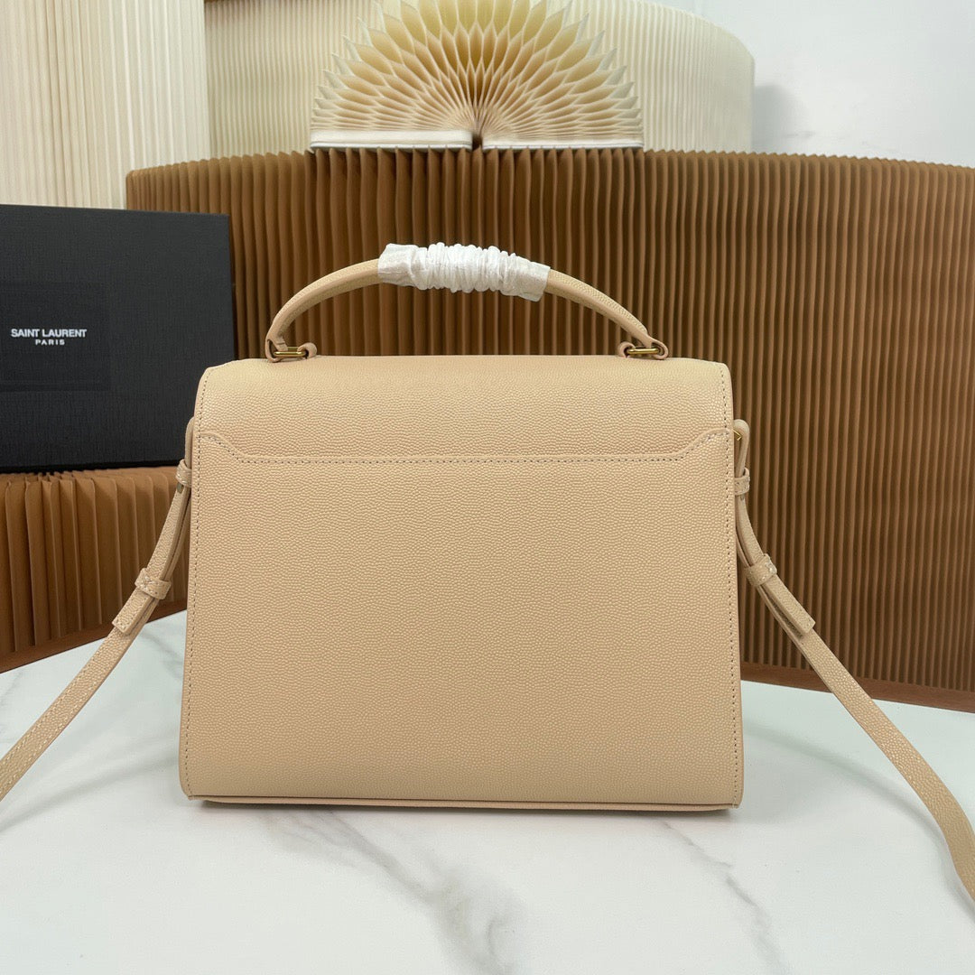 Saint Laurent Large Cassandra Bag In Apricot Calfskin