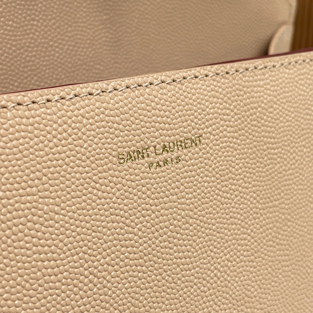 Saint Laurent Large Cassandra Bag In Apricot Calfskin